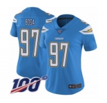 Women's Los Angeles Chargers #97 Joey Bosa Electric Blue Alternate Vapor Untouchable Limited Player 100th Season Football Jersey