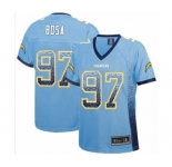 Women's Los Angeles Chargers #97 Joey Bosa Elite Electric Blue Drift Fashion Football Jersey