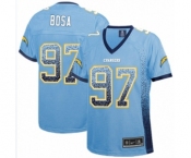 Women's Los Angeles Chargers #97 Joey Bosa Elite Electric Blue Drift Fashion Football Jersey