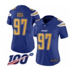 Women's Los Angeles Chargers #97 Joey Bosa Limited Electric Blue Rush Vapor Untouchable 100th Season Football Jersey