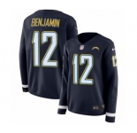 Women's Nike Los Angeles Chargers #12 Travis Benjamin Limited Navy Blue Therma Long Sleeve NFL Jersey