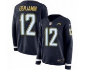 Women's Nike Los Angeles Chargers #12 Travis Benjamin Limited Navy Blue Therma Long Sleeve NFL Jersey