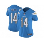 Women's Nike Los Angeles Chargers #14 Dan Fouts Vapor Untouchable Limited Electric Blue Alternate NFL Jersey