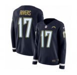 Women's Nike Los Angeles Chargers #17 Philip Rivers Limited Navy Blue Therma Long Sleeve NFL Jersey