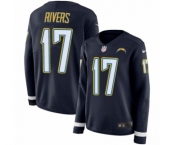 Women's Nike Los Angeles Chargers #17 Philip Rivers Limited Navy Blue Therma Long Sleeve NFL Jersey