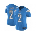 Women's Nike Los Angeles Chargers #2 Josh Lambo Vapor Untouchable Limited Electric Blue Alternate NFL Jersey