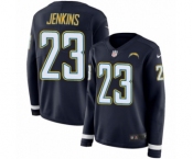 Women's Nike Los Angeles Chargers #23 Rayshawn Jenkins Limited Navy Blue Therma Long Sleeve NFL Jersey