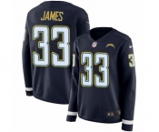 Women's Nike Los Angeles Chargers #33 Derwin James Limited Navy Blue Therma Long Sleeve NFL Jersey