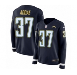 Women's Nike Los Angeles Chargers #37 Jahleel Addae Limited Navy Blue Therma Long Sleeve NFL Jersey