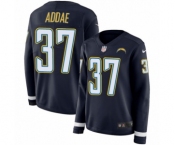 Women's Nike Los Angeles Chargers #37 Jahleel Addae Limited Navy Blue Therma Long Sleeve NFL Jersey