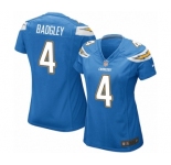 Women's Nike Los Angeles Chargers #4 Michael Badgley Game Electric Blue Alternate NFL Jersey