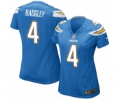 Women's Nike Los Angeles Chargers #4 Michael Badgley Game Electric Blue Alternate NFL Jersey