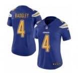 Women's Nike Los Angeles Chargers #4 Michael Badgley Limited Electric Blue Rush Vapor Untouchable NFL Jersey