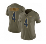 Women's Nike Los Angeles Chargers #4 Michael Badgley Limited Olive 2017 Salute to Service NFL Jersey
