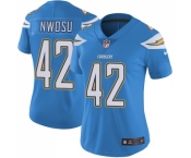 Women's Nike Los Angeles Chargers #42 Uchenna Nwosu Electric Blue Alternate Vapor Untouchable Limited Player NFL Jersey