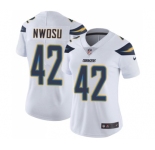 Women's Nike Los Angeles Chargers #42 Uchenna Nwosu White Vapor Untouchable Limited Player NFL Jersey