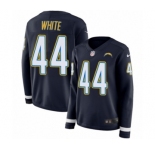 Women's Nike Los Angeles Chargers #44 Kyzir White Limited Navy Blue Therma Long Sleeve NFL Jersey