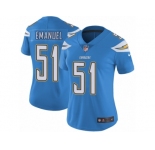 Women's Nike Los Angeles Chargers #51 Kyle Emanuel Vapor Untouchable Limited Electric Blue Alternate NFL Jersey