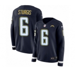 Women's Nike Los Angeles Chargers #6 Caleb Sturgis Limited Navy Blue Therma Long Sleeve NFL Jersey