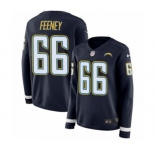 Women's Nike Los Angeles Chargers #66 Dan Feeney Limited Navy Blue Therma Long Sleeve NFL Jersey