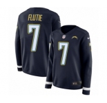 Women's Nike Los Angeles Chargers #7 Doug Flutie Limited Navy Blue Therma Long Sleeve NFL Jersey