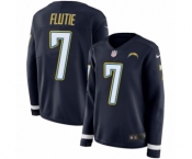 Women's Nike Los Angeles Chargers #7 Doug Flutie Limited Navy Blue Therma Long Sleeve NFL Jersey