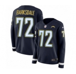 Women's Nike Los Angeles Chargers #72 Joe Barksdale Limited Navy Blue Therma Long Sleeve NFL Jersey