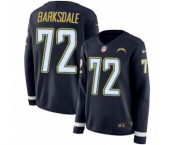 Women's Nike Los Angeles Chargers #72 Joe Barksdale Limited Navy Blue Therma Long Sleeve NFL Jersey