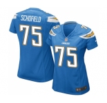Women's Nike Los Angeles Chargers #75 Michael Schofield Game Electric Blue Alternate NFL Jersey