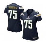 Women's Nike Los Angeles Chargers #75 Michael Schofield Game Navy Blue Team Color NFL Jersey