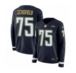 Women's Nike Los Angeles Chargers #75 Michael Schofield Limited Navy Blue Therma Long Sleeve NFL Jersey