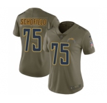 Women's Nike Los Angeles Chargers #75 Michael Schofield Limited Olive 2017 Salute to Service NFL Jersey