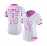 Women's Nike Los Angeles Chargers #75 Michael Schofield Limited White Pink Rush Fashion NFL Jersey