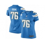 Women's Nike Los Angeles Chargers #76 Russell Okung Limited Electric Blue Alternate NFL Jersey