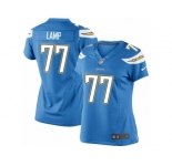 Women's Nike Los Angeles Chargers #77 Forrest Lamp Limited Electric Blue Alternate NFL Jersey