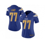 Women's Nike Los Angeles Chargers #77 Forrest Lamp Limited Electric Blue Rush NFL Jersey
