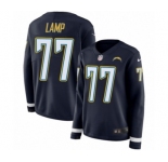 Women's Nike Los Angeles Chargers #77 Forrest Lamp Limited Navy Blue Therma Long Sleeve NFL Jersey