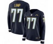 Women's Nike Los Angeles Chargers #77 Forrest Lamp Limited Navy Blue Therma Long Sleeve NFL Jersey