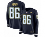 Women's Nike Los Angeles Chargers #86 Hunter Henry Limited Navy Blue Therma Long Sleeve NFL Jersey