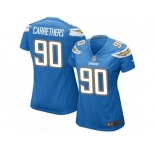 Women's Nike Los Angeles Chargers #90 Ryan Carrethers Game Electric Blue Alternate NFL Jersey