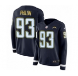 Women's Nike Los Angeles Chargers #93 Darius Philon Limited Navy Blue Therma Long Sleeve NFL Jersey