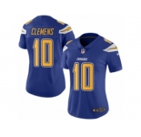 Women's Nike San Diego Chargers #10 Kellen Clemens Limited Electric Blue Rush NFL Jersey