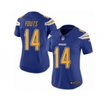 Women's Nike San Diego Chargers #14 Dan Fouts Limited Electric Blue Rush NFL Jersey
