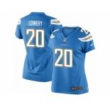 Women's Nike San Diego Chargers #20 Dwight Lowery Limited Electric Blue Alternate NFL Jersey
