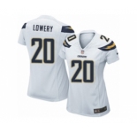 Women's Nike San Diego Chargers #20 Dwight Lowery Limited White NFL Jersey