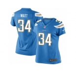 Women's Nike San Diego Chargers #34 Derek Watt Limited Electric Blue Alternate NFL Jersey