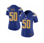 Women's Nike San Diego Chargers #50 Manti Te'o Limited Electric Blue Rush NFL Jersey