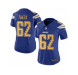 Women's Nike San Diego Chargers #62 Max Tuerk Limited Electric Blue Rush NFL Jersey