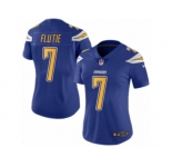 Women's Nike San Diego Chargers #7 Doug Flutie Limited Electric Blue Rush NFL Jersey