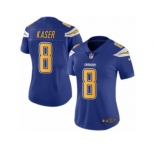 Women's Nike San Diego Chargers #8 Drew Kaser Limited Electric Blue Rush NFL Jersey